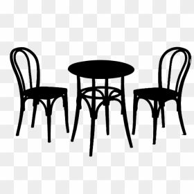 Table Chair Cafe - Table And Chair Silhouette Png, Transparent Png - table and chairs png