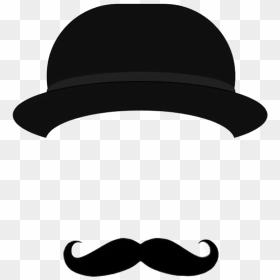 Mustache Bowler Hat Transparent Image - Monocle And Top Hat Png, Png Download - mustache transparent png