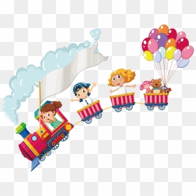 Drawing Stock Illustration Child Illustration - Cartoon Small Children Playing Drawing, HD Png Download - train.png