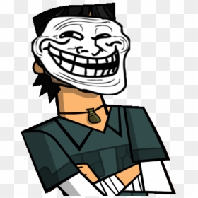 Cartoon Head Fictional Character Male Human Behavior - Troll Face With Body, HD Png Download - trollface png transparent