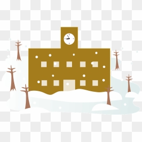 School Building Winter Clipart - Snow, HD Png Download - school building png