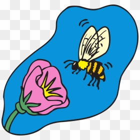 Bee Flower Clipart, HD Png Download - flying bee png