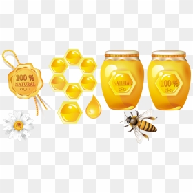 Image Transparent Stock Honey Bee Honeycomb Theme Transprent - Honey 100 Natural Png, Png Download - flying bee png