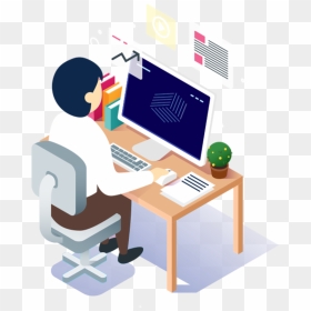 Desk - Computer Graphic Designer Clipart, HD Png Download - computer desk png