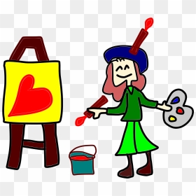 Painter With A Picture Clip Arts - Person Painting Clip Art, HD Png Download - painter png