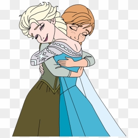 Frozen Clip Art Disney Clip Art Galore - Anna And Elsa Hugging Drawing, HD Png Download - frozen elsa png