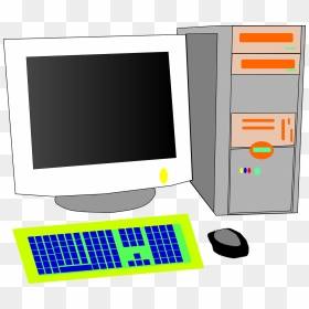 Onlinelabels Clip Art - Old Monitor Crt Desktop Computer, HD Png Download - computer desk png