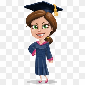 Lady Vector Graduation - Fresh Graduate Student Cartoon, HD Png Download - graduation silhouette png