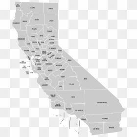 Labeled California County Map, HD Png Download - california outline png