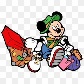 Mickey Mouse Clip Art - Mickey Mouse Carrying Luggage, HD Png Download - vacation png