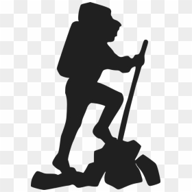 Hiker Backpacker Mountain, HD Png Download - mountain vector png