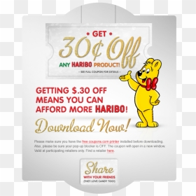 Haribo Gummy Bears Only $0 - Haribo, HD Png Download - gummy bears png