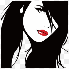 Beautiful Lips 1000*1001 Transprent Png Free Download - Vector Girl Face Png, Transparent Png - face silhouette png
