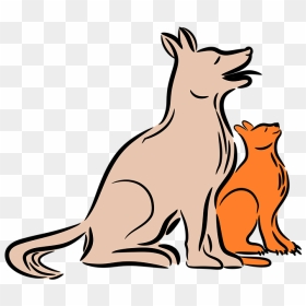 Tegning Av Hund Og Katt, HD Png Download - dog and cat png
