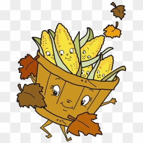 Thanksgiving Basket With Corn - Thanksgiving Corn Png Clipart, Transparent Png - thanksgiving dinner png