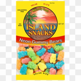 Neon Gummy Bears Value - Island Snacks Gummy Sharks, HD Png Download - gummy bears png
