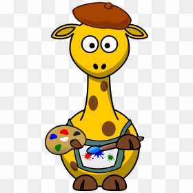 Giraffe Painter Clip Arts - Clipart Animals Cartoon, HD Png Download - painter png