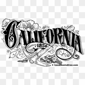 California Local Santa Cruz - California State Drawings, HD Png Download - california outline png