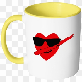Heart Emoji Dabbing For Valentine"s Day Mugs Accent - Valentine Cup Hd, HD Png Download - dabbing emoji png