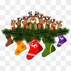 Clipart Socks Xmas - Christmas Reindeer, HD Png Download - christmas stockings png