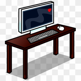 Club Penguin Rewritten Wiki - Computer Desk, HD Png Download - computer desk png