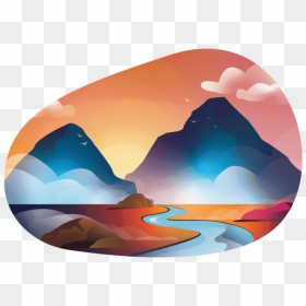 Mountains Gradient Color Gradient Design Opacity Texture - Full Color Gradient Design, HD Png Download - mountain vector png