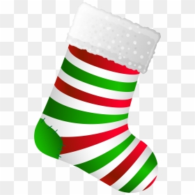 Sock Clipart Stripe - Green Christmas Stockings Clipart, HD Png Download - christmas stockings png