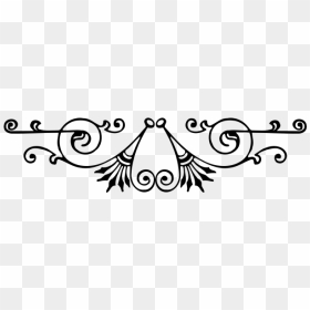 Simple Black And White Design - Line Art, HD Png Download - simple flourish png