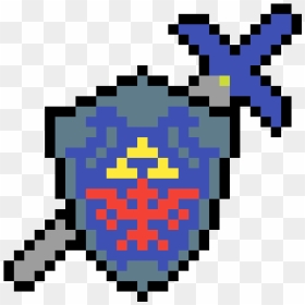 Hylian Shield And Master Sword Pixel Art, HD Png Download - hylian shield png