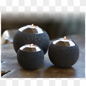 Natural Lava Stone Tea Light Candle Holders , Png Download - Candle, Transparent Png - stone pillar png