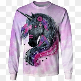 3d Unicorn In The Galaxy Background Full Print T Shirt - Scandy Girl Art, HD Png Download - galaxy background png
