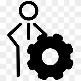 Person Outline With Cogwheel Symbol - Symbool Tandwiel, HD Png Download - person outline png