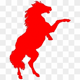 Red Horse Logo Png Clipart , Png Download - Horse On Hind Legs Silhouette, Transparent Png - horse logo png