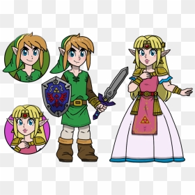 Link And Zelda In A Super Mario 3d World Style link’s - Link Zelda Super Mario 3d World, HD Png Download - hylian shield png