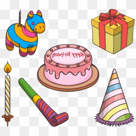 Gift Items For Birthday Bqdd Birthday T Clip Art Vector - Birthday Items Cartoon, HD Png Download - birthday items png