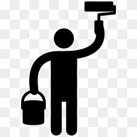 Painter With Roller And Paint Bucket, HD Png Download - painter png