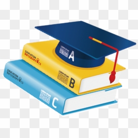 Books And Pens Clipart, HD Png Download - education cap png