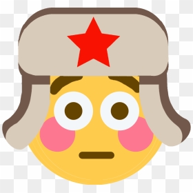 Flushed Russian Discord Emoji - Soviet Flag Emoji Discord, HD Png Download - soviet hat png