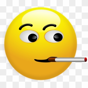 Smiley Face Clip Art - Cigarette Smiley, HD Png Download - tongue out emoji png