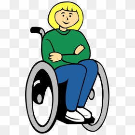 Wheelchair Sitting Blond Hair - Clip Art Wheelchair, HD Png Download - person in wheelchair png