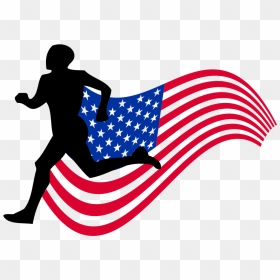 Runner Logo Flag Clipart , Png Download - Usa Flag Runner, Transparent Png - indian flag wheel png