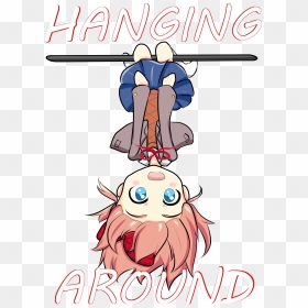 Sayori Hang In There, HD Png Download - sayori hanging png