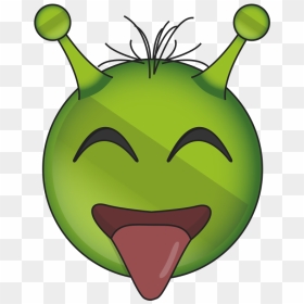 Alien Face Emoji Png Clipart - Moon Alien Emoji, Transparent Png - tongue out emoji png
