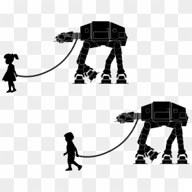 Child Walking At - Star Wars Silhouette Svg, HD Png Download - at-at png