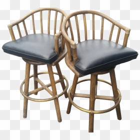 Mcguire Rattan Swivel Barstool - Vintage Mcguire Bamboo Bar Stools, HD Png Download - king chair png