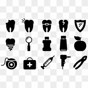 Dental Icons Silhouette - Dental Silhouette, HD Png Download - dentist png