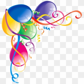 Transparent Orange Balloons Png - Transparent Balloon Corner Png, Png Download - adult birthday background png