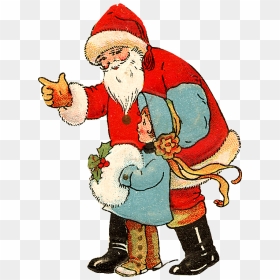 Zibi Vintage Scrap Father Christmas, Retro Christmas, - Christmas Cartoon Vintage, HD Png Download - christmas father png