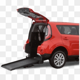 A Red Wheelchair Accessible Car Showing An Open Trunk - Compact Sport Utility Vehicle, HD Png Download - person in wheelchair png