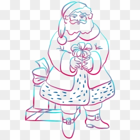 Santa - Santa Claus Christmas Drawing With Oil Pastel, HD Png Download - christmas father png